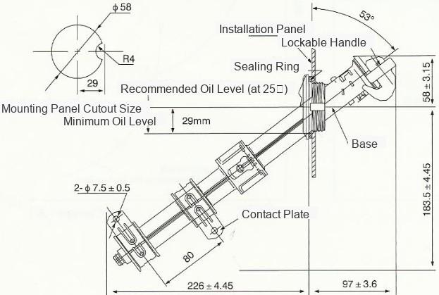 PRNT American-Type Fuse External and Installation Dimensions Diagram