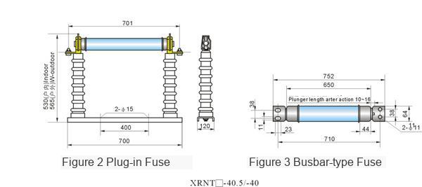 XRNT High-voltage Current-limiting Fuse External Dimension Diagram 2