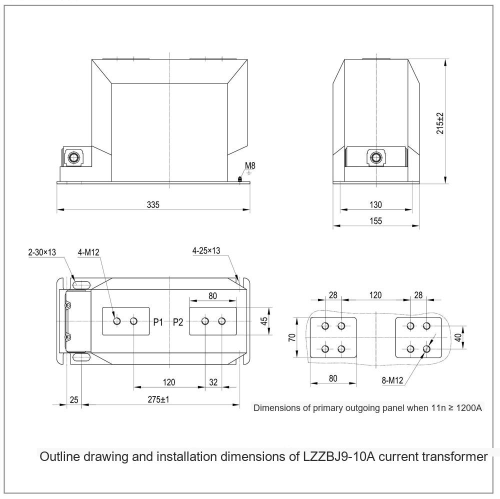 Outline and Installation Dimensions Diagram