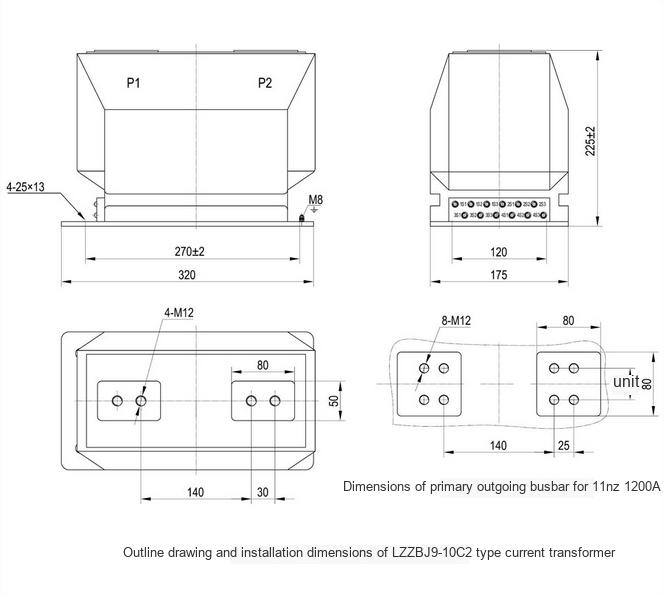 Outline and Installation Dimensions Diagram