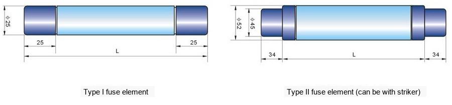 XRNP High-voltage Current-limiting Fuse Technical Parameters Diagram
