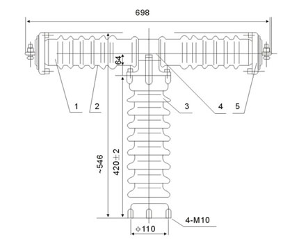 High-voltage Current-limiting Fuse Structural Dimension Diagram