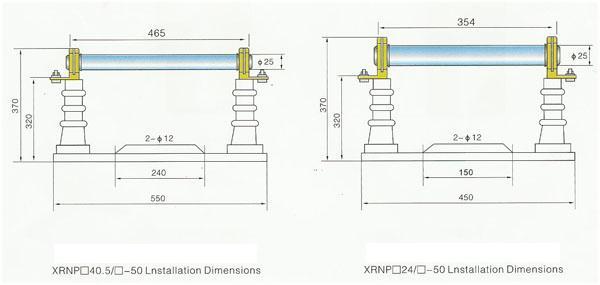 XRNP High-voltage Current-limiting Fuse External Dimension Diagram 2
