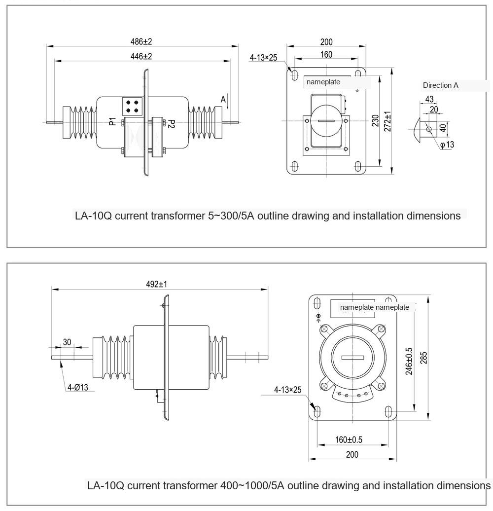 Outline and Installation Dimensions Diagram