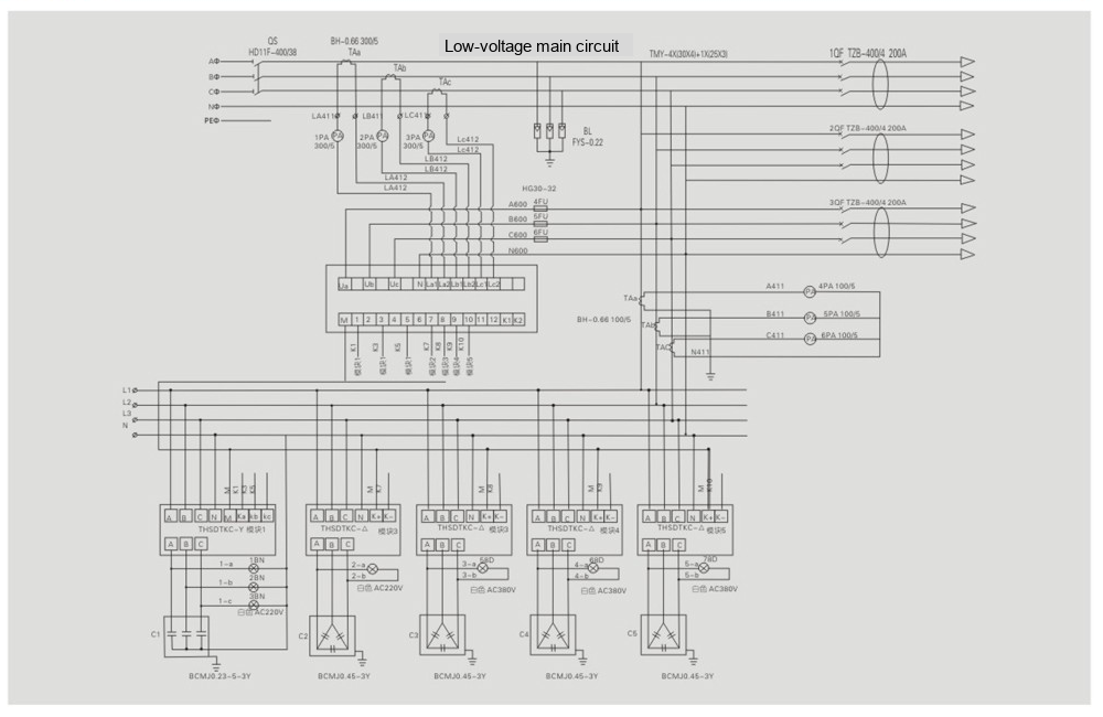 GGJ Low-voltage Reactive Power Compensation Cabinet Reference Scheme Diagram