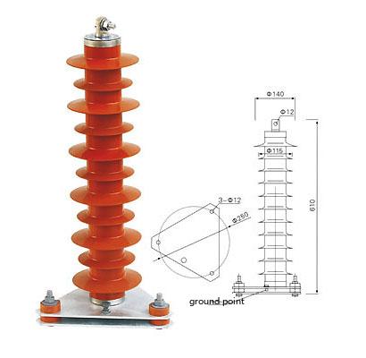 35kV Station Type Zinc Oxide Arrester Dimensions HY5WZ-51/134 Station Type Zinc Oxide Arrester Appearance