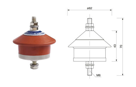 Low Voltage Distribution Type Zinc Oxide Arrester Dimensions HY1.5W-0.28/1.3 Distribution Type Zinc Oxide Arrester Appearance