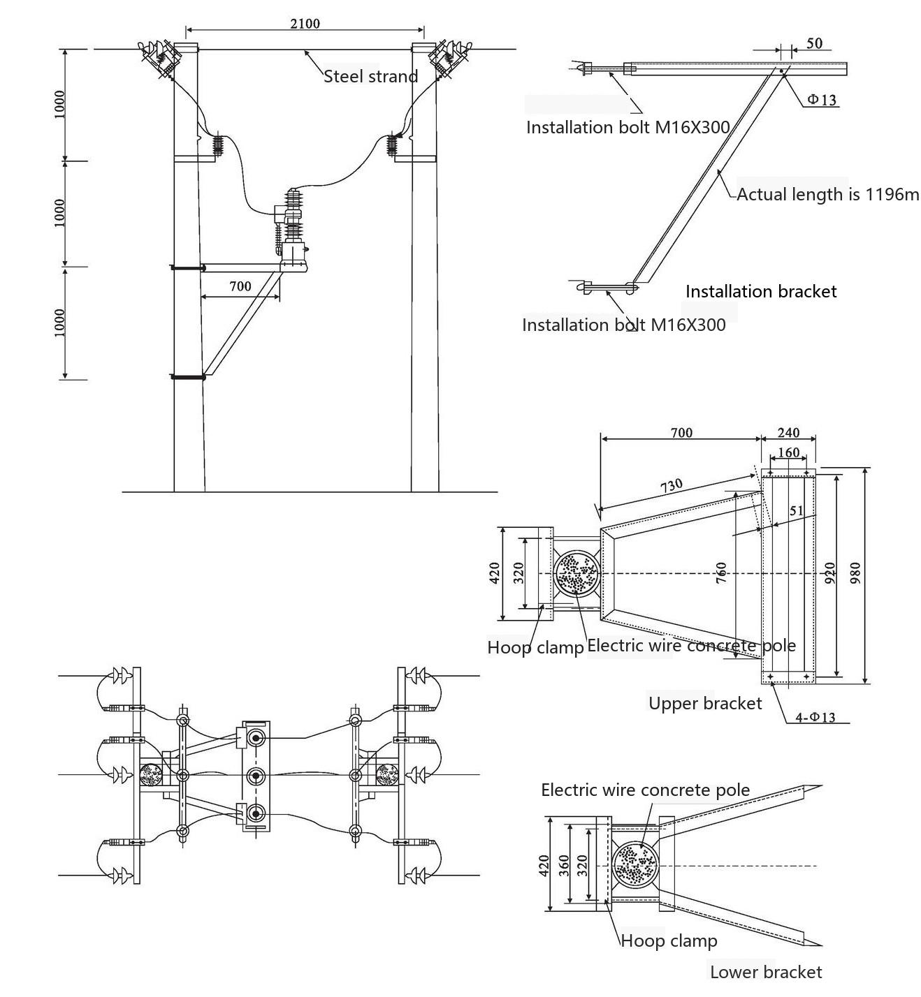 Double-pole Installation Diagram